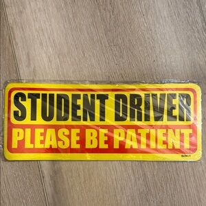 Student Driver Sign - Yellow and Red